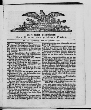 Berlinische Nachrichten von Staats- und gelehrten Sachen vom 19.02.1793