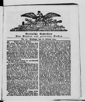 Berlinische Nachrichten von Staats- und gelehrten Sachen vom 26.02.1793