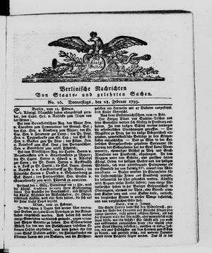 Berlinische Nachrichten von Staats- und gelehrten Sachen vom 28.02.1793