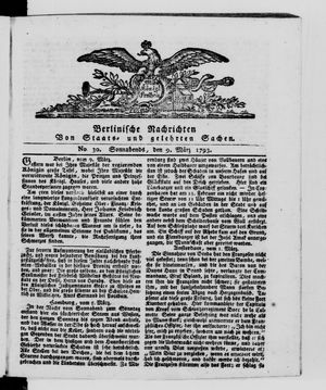 Berlinische Nachrichten von Staats- und gelehrten Sachen vom 09.03.1793