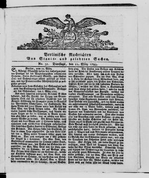 Berlinische Nachrichten von Staats- und gelehrten Sachen vom 12.03.1793