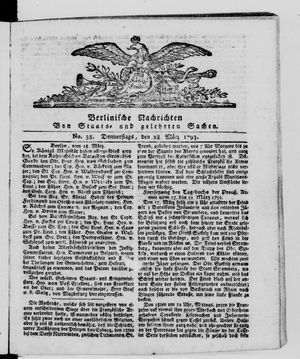 Berlinische Nachrichten von Staats- und gelehrten Sachen vom 28.03.1793