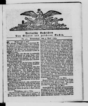 Berlinische Nachrichten von Staats- und gelehrten Sachen vom 04.04.1793