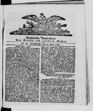 Berlinische Nachrichten von Staats- und gelehrten Sachen vom 20.04.1793