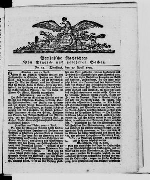 Berlinische Nachrichten von Staats- und gelehrten Sachen vom 30.04.1793