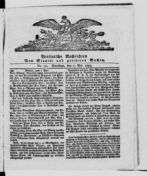 Berlinische Nachrichten von Staats- und gelehrten Sachen vom 07.05.1793