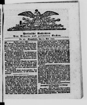 Berlinische Nachrichten von Staats- und gelehrten Sachen vom 11.05.1793