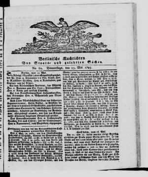 Berlinische Nachrichten von Staats- und gelehrten Sachen vom 23.05.1793