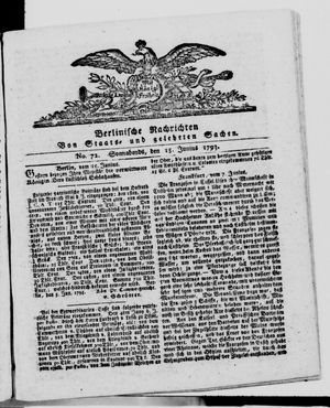 Berlinische Nachrichten von Staats- und gelehrten Sachen vom 15.06.1793