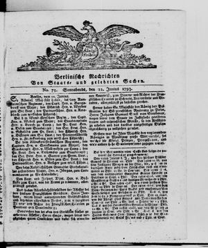 Berlinische Nachrichten von Staats- und gelehrten Sachen vom 22.06.1793