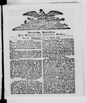 Berlinische Nachrichten von Staats- und gelehrten Sachen vom 18.07.1793