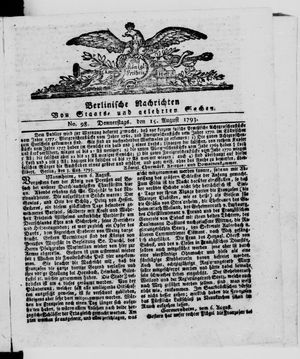 Berlinische Nachrichten von Staats- und gelehrten Sachen vom 15.08.1793