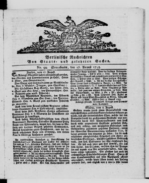 Berlinische Nachrichten von Staats- und gelehrten Sachen vom 17.08.1793