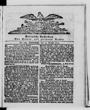 Berlinische Nachrichten von Staats- und gelehrten Sachen vom 29.08.1793