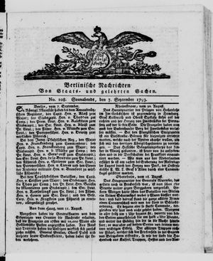 Berlinische Nachrichten von Staats- und gelehrten Sachen vom 07.09.1793