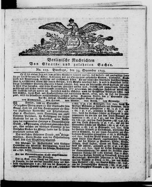 Berlinische Nachrichten von Staats- und gelehrten Sachen vom 24.09.1793