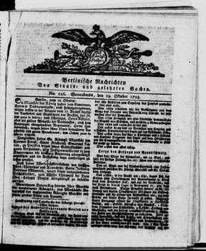 Berlinische Nachrichten von Staats- und gelehrten Sachen vom 19.10.1793
