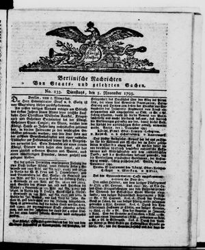 Berlinische Nachrichten von Staats- und gelehrten Sachen vom 05.11.1793