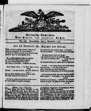 Berlinische Nachrichten von Staats- und gelehrten Sachen vom 09.11.1793