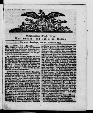 Berlinische Nachrichten von Staats- und gelehrten Sachen vom 12.11.1793