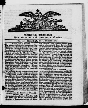 Berlinische Nachrichten von Staats- und gelehrten Sachen vom 05.12.1793