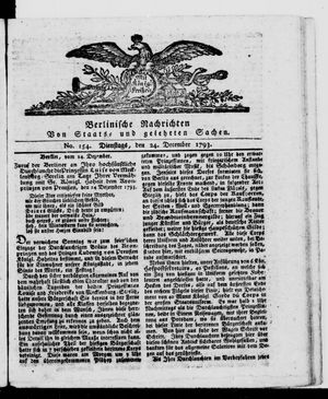 Berlinische Nachrichten von Staats- und gelehrten Sachen vom 24.12.1793