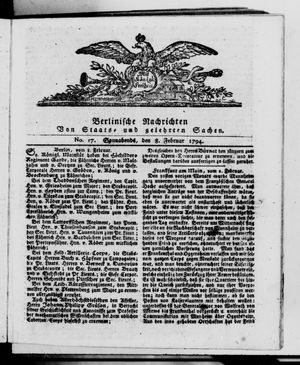 Berlinische Nachrichten von Staats- und gelehrten Sachen vom 08.02.1794