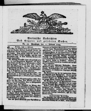 Berlinische Nachrichten von Staats- und gelehrten Sachen vom 11.02.1794