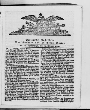 Berlinische Nachrichten von Staats- und gelehrten Sachen vom 13.02.1794