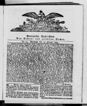 Berlinische Nachrichten von Staats- und gelehrten Sachen vom 25.02.1794