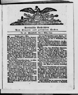Berlinische Nachrichten von Staats- und gelehrten Sachen vom 01.03.1794