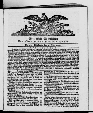 Berlinische Nachrichten von Staats- und gelehrten Sachen vom 04.03.1794