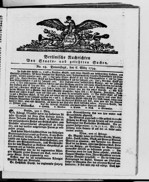 Berlinische Nachrichten von Staats- und gelehrten Sachen vom 06.03.1794