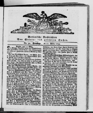 Berlinische Nachrichten von Staats- und gelehrten Sachen vom 11.03.1794