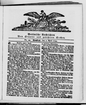 Berlinische Nachrichten von Staats- und gelehrten Sachen vom 01.04.1794