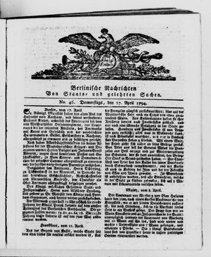 Berlinische Nachrichten von Staats- und gelehrten Sachen vom 17.04.1794