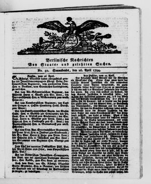 Berlinische Nachrichten von Staats- und gelehrten Sachen vom 26.04.1794