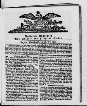 Berlinische Nachrichten von Staats- und gelehrten Sachen vom 17.05.1794