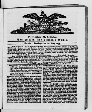Berlinische Nachrichten von Staats- und gelehrten Sachen vom 20.05.1794