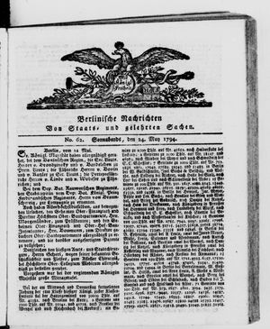 Berlinische Nachrichten von Staats- und gelehrten Sachen vom 24.05.1794
