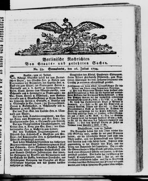 Berlinische Nachrichten von Staats- und gelehrten Sachen vom 26.07.1794