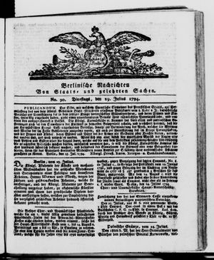 Berlinische Nachrichten von Staats- und gelehrten Sachen vom 29.07.1794
