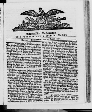 Berlinische Nachrichten von Staats- und gelehrten Sachen vom 09.08.1794
