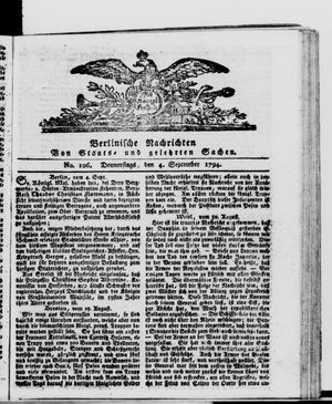 Berlinische Nachrichten von Staats- und gelehrten Sachen vom 04.09.1794