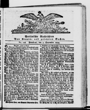 Berlinische Nachrichten von Staats- und gelehrten Sachen vom 09.09.1794