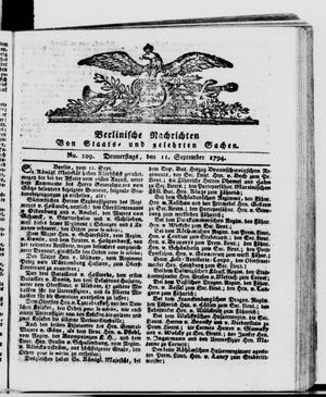 Berlinische Nachrichten von Staats- und gelehrten Sachen vom 11.09.1794