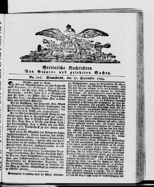 Berlinische Nachrichten von Staats- und gelehrten Sachen vom 27.09.1794