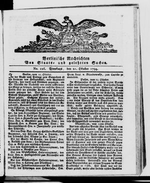 Berlinische Nachrichten von Staats- und gelehrten Sachen vom 21.10.1794