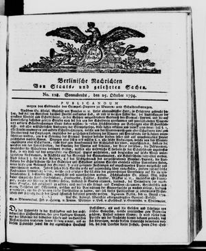Berlinische Nachrichten von Staats- und gelehrten Sachen vom 25.10.1794