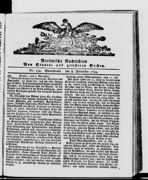 Berlinische Nachrichten von Staats- und gelehrten Sachen vom 08.11.1794